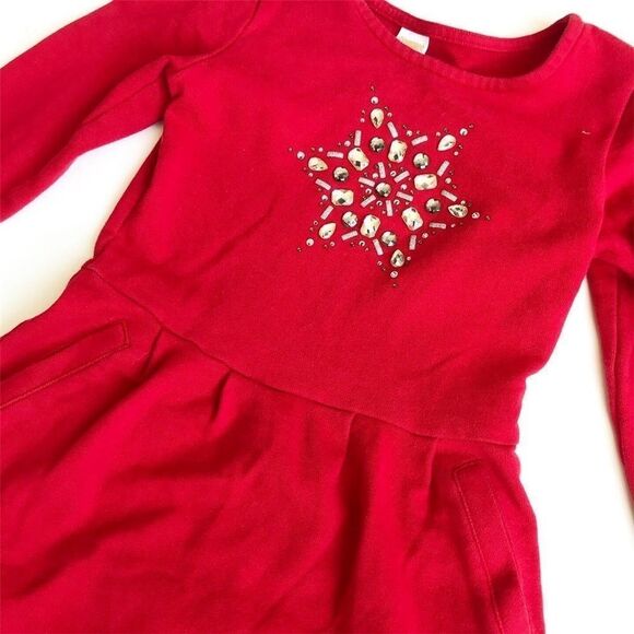 Gymboree red snowflake sweatshirt dress VGUC 8Y - Picture 2 of 2